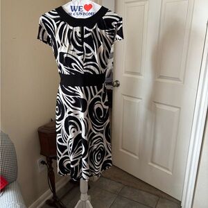 Dress Barn Black and White Patterned Dress